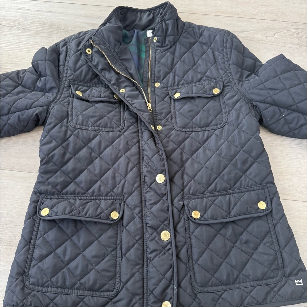 crown & ivy women’s black quilted blazer jacket petite - Picture 6 of 7